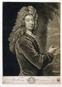 ウィリアムコングレーブ（1670〜1729）、ジョンファーバー（1684-1756）、1733によって彫刻 作： Godfrey Kneller